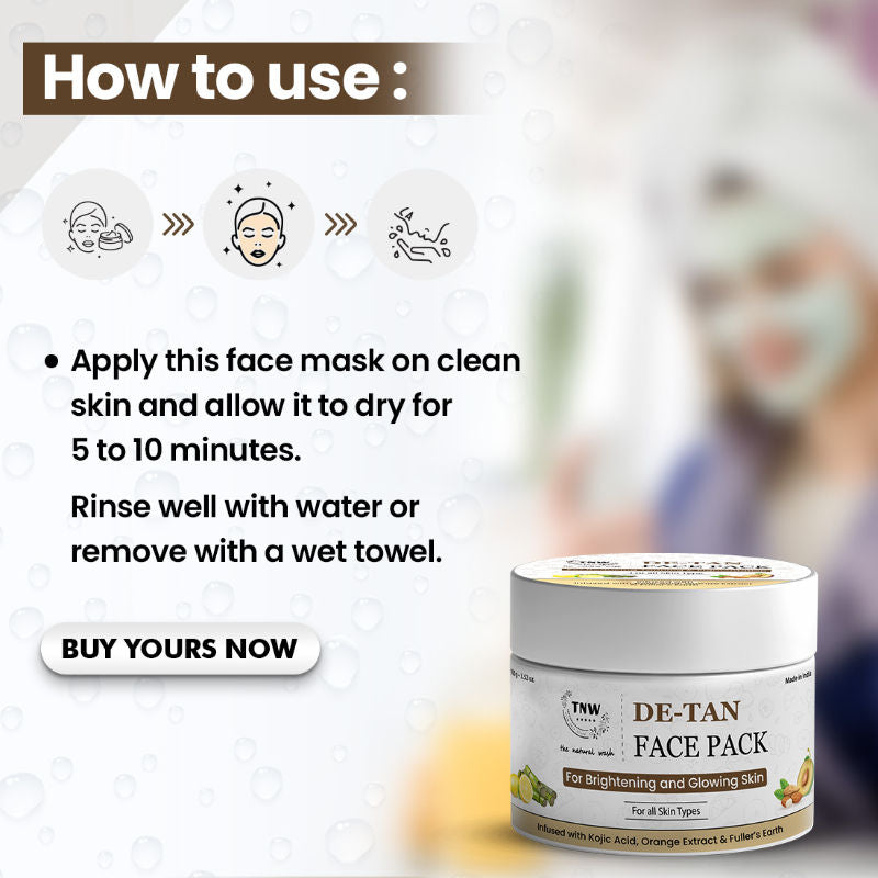 De-Tan Face Pack For Glowing Skin And Tan Removal With Orange Extract