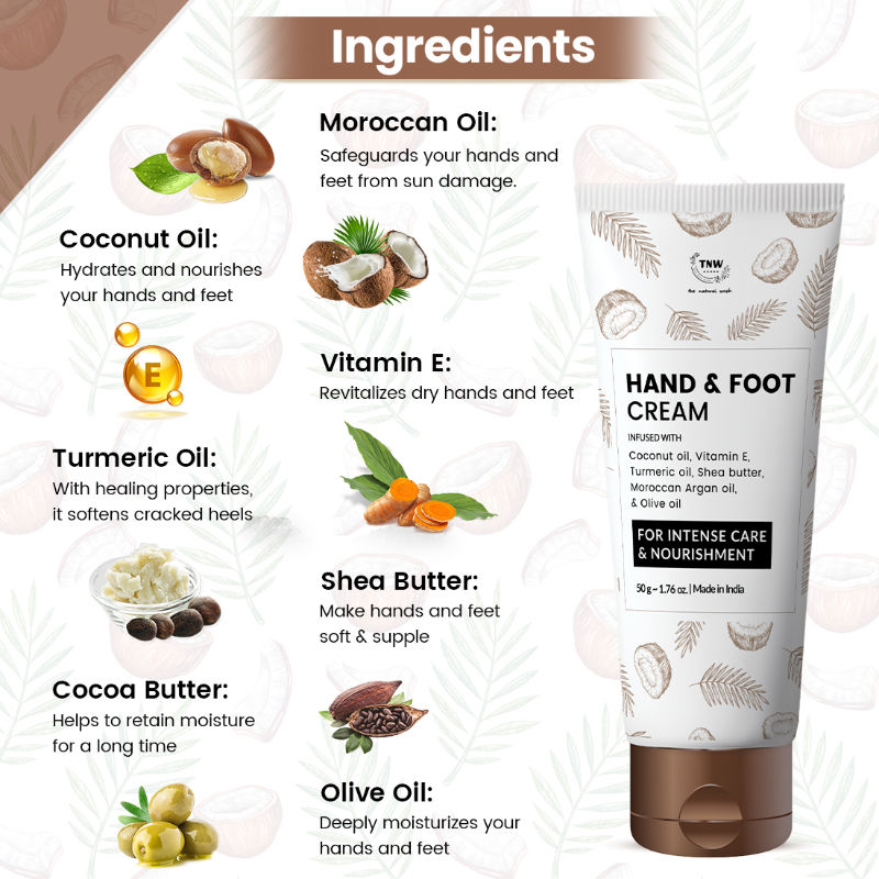 Coconut Hand & Foot Cream For Super Soft and Moisturized Skin - Non- sticky