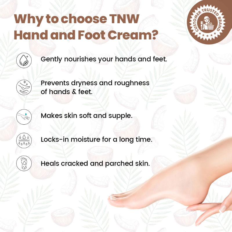 Coconut Hand & Foot Cream For Super Soft and Moisturized Skin - Non- sticky