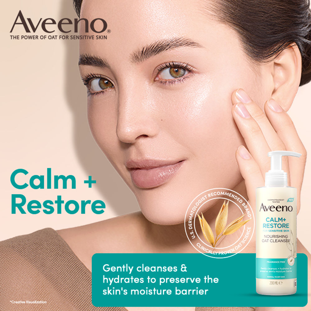 Calm + Restore Non Foaming Moisturising Oat Face Wash Dry Sensitive Skin Dermat Recommended