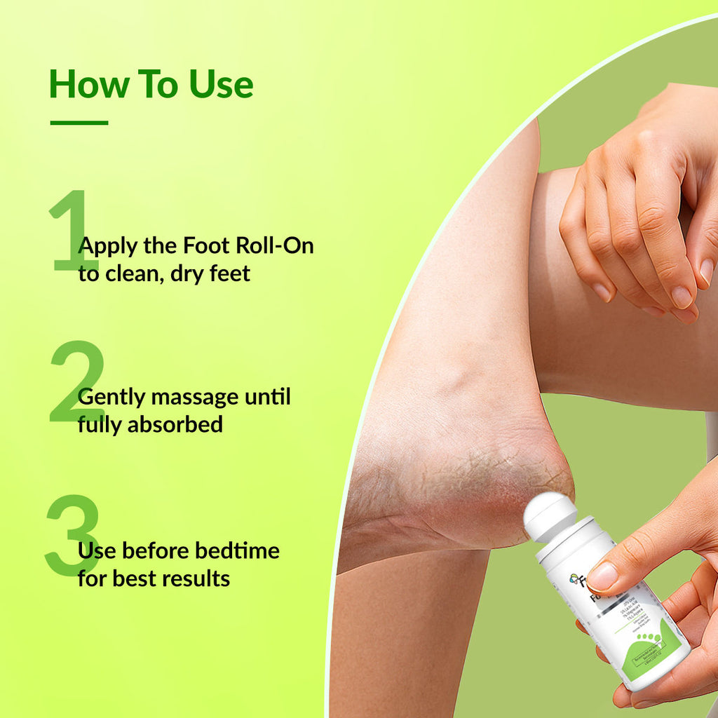 Foobetik 20% Urea Foot Roll On for Dry & Cracked Heels with 5% Lactic Acid