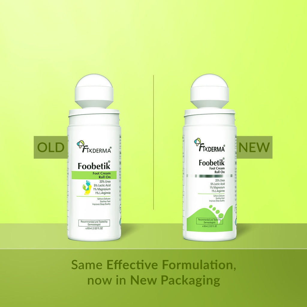 Foobetik 20% Urea Foot Roll On for Dry & Cracked Heels with 5% Lactic Acid