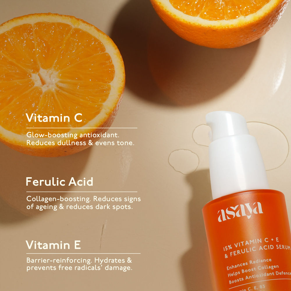 15% Vitamin C + E Serum For Face With Ferulic Acid Lightweight Face Serum For Glowing Skin