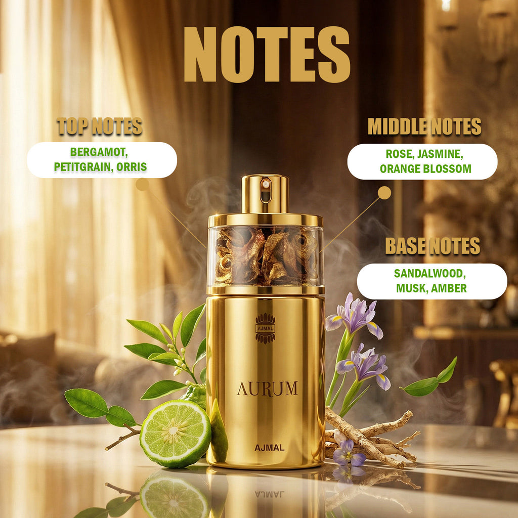Ajmal Aurum Edp Perfume For Women Fresh Fruity Luxury Fragrance
