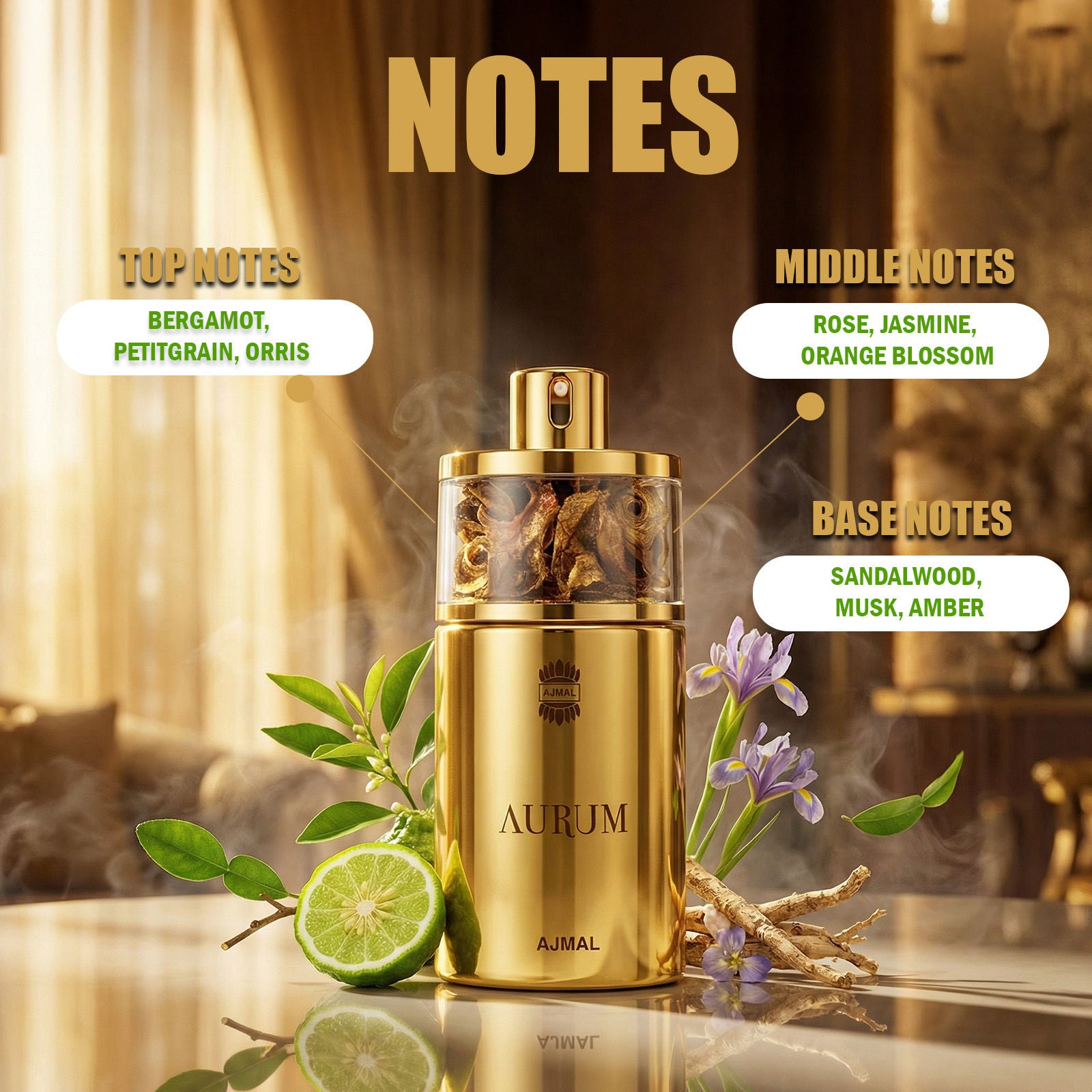 Ajmal Aurum Edp Perfume For Women Fresh Fruity Luxury Fragrance