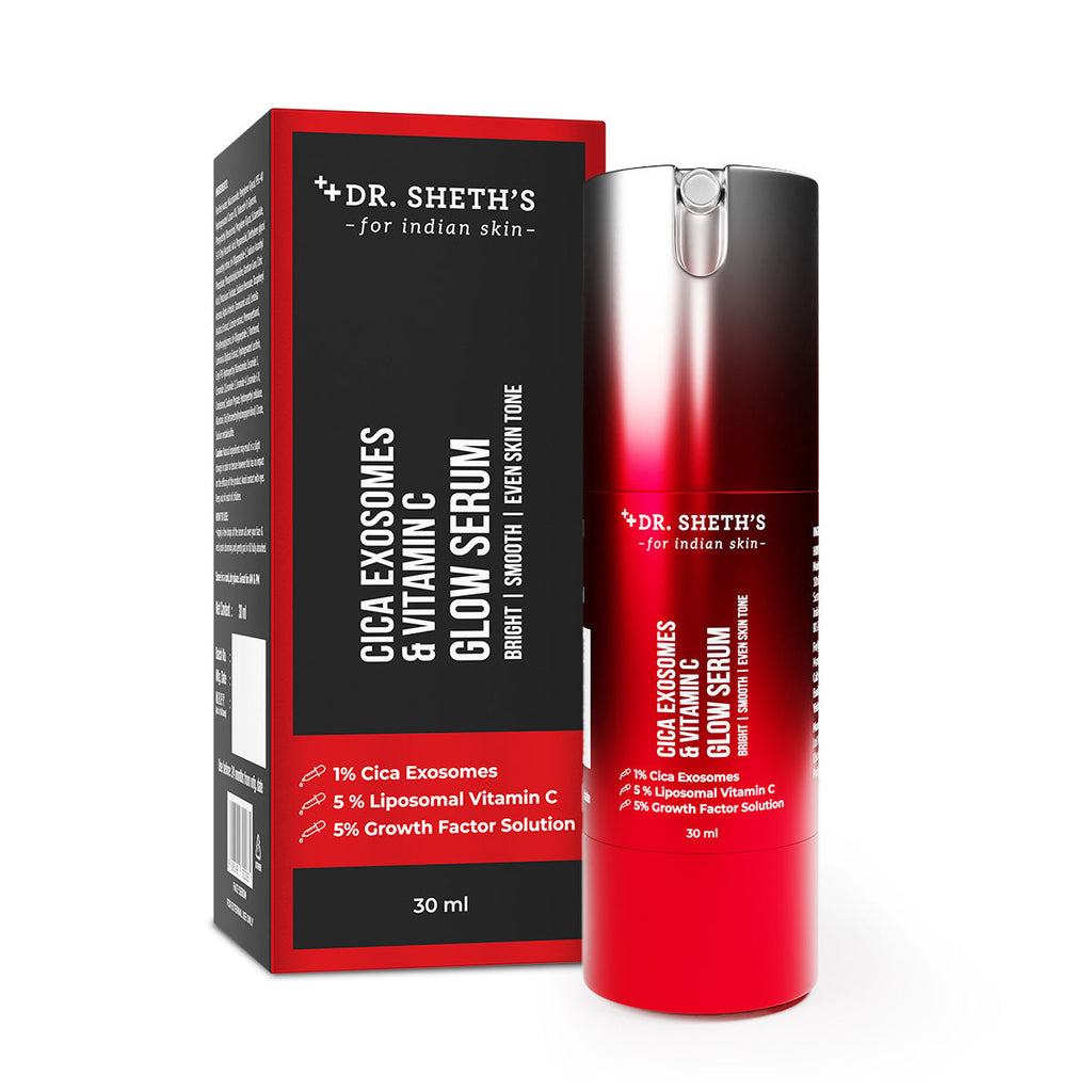 Dr. Sheth’s Cica Exosomes & Vitamin C, Boosts Glow, Brightens & Revives Dull Skin