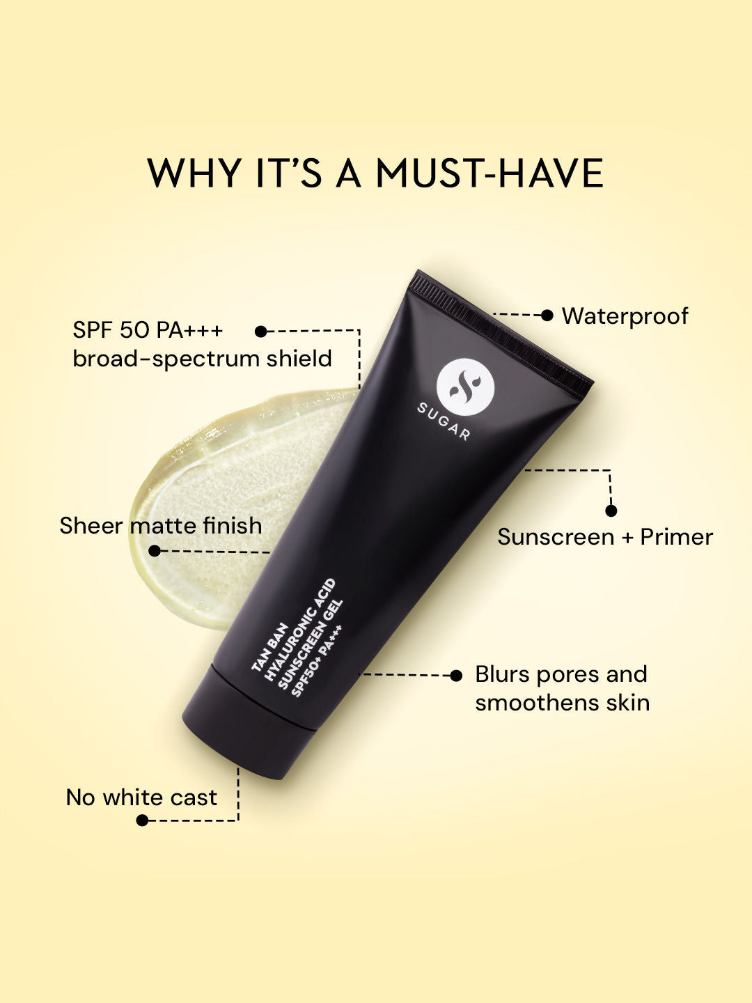 Tan Ban Hyaluronic Acid Sunscreen Gel SPF 50+ PA+++