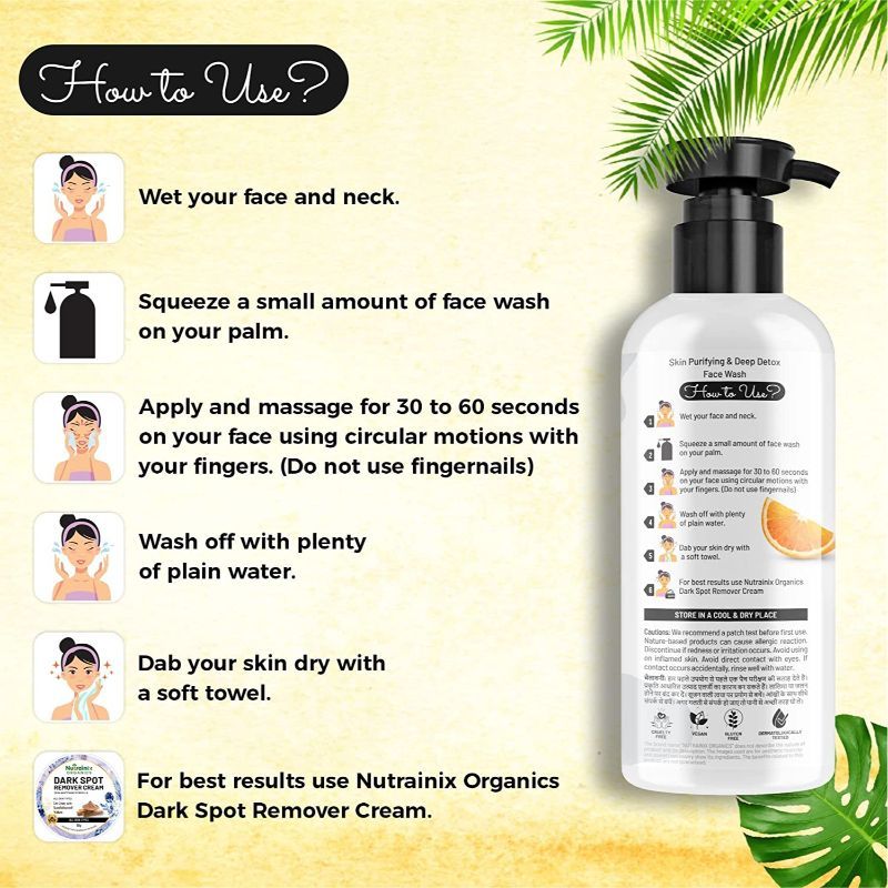 Organics Dark Spot Reduction Face Wash Removes Dead Skin Cells & Dark Spots