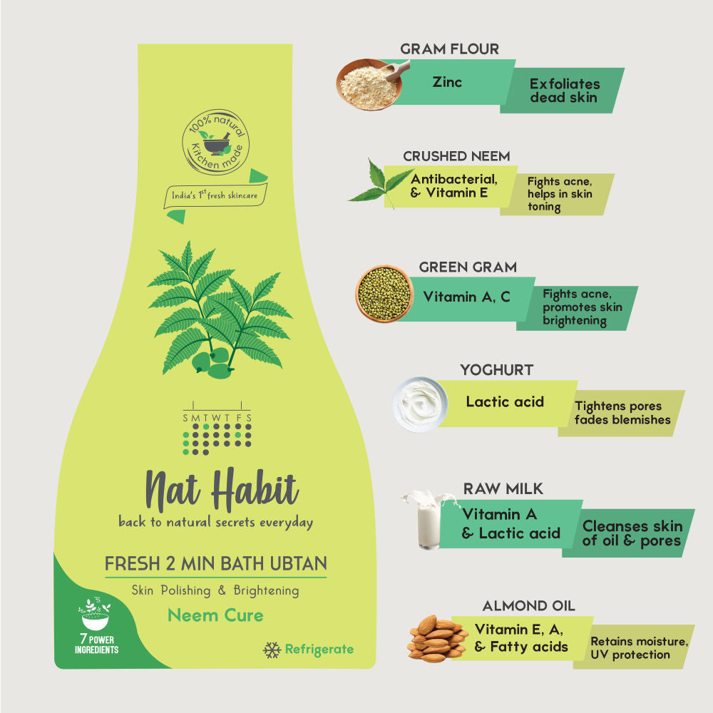 Fresh Neem Cure Bath Ubtan 2 Minute Body Scrub