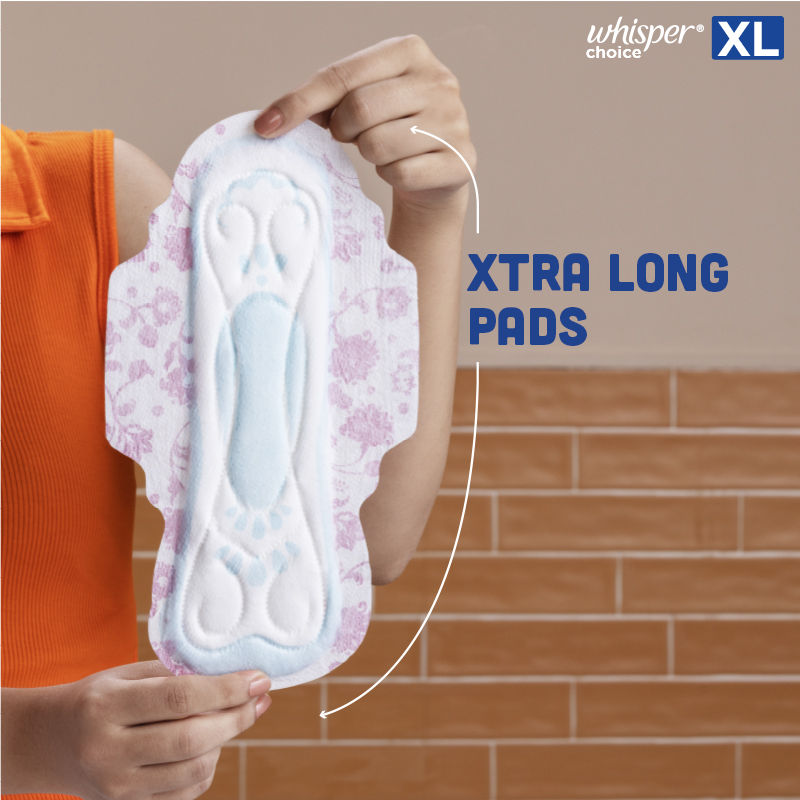 Choice XL thick Sanitary Pads - upto 100% Stain protection with side safe Wings- 16 Pads 2 Free Pads