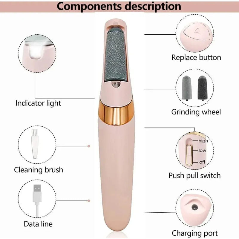 Electronic Rechargeable Pedicure Device For Foot Care