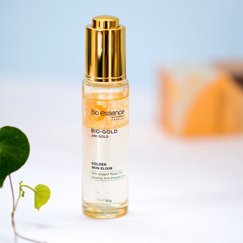 24K Gold Skin Elixir, Vitamin C Face Serum, Moroccan Argan Oil & Hyaluronic Acid