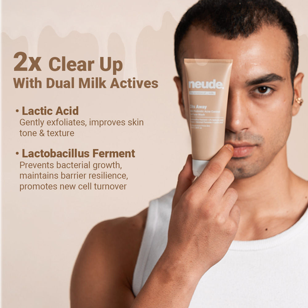 Milk Probiotic Acne Control Gel Face Wash with 2% Salicylic Acid & Neem - Zits Away