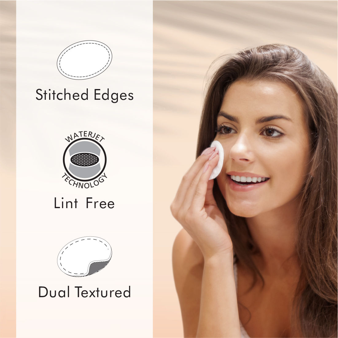 100 Round Facial Cotton Pads For Applying & Removing Makeup - Sensitive Skin