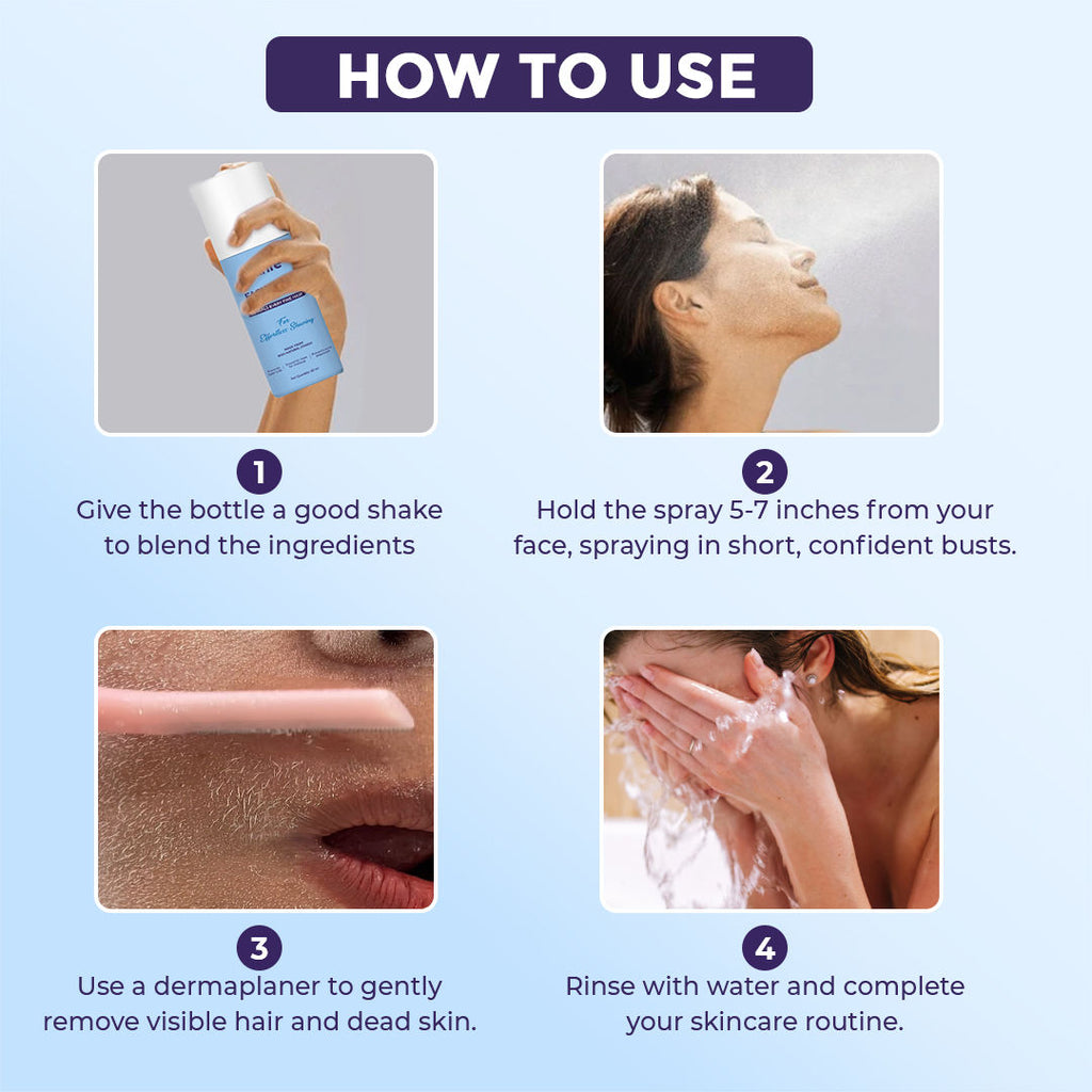Hair Identifier Spray, Pre-Shave Spray For Women, Reveals Fine Hair For Close Shave