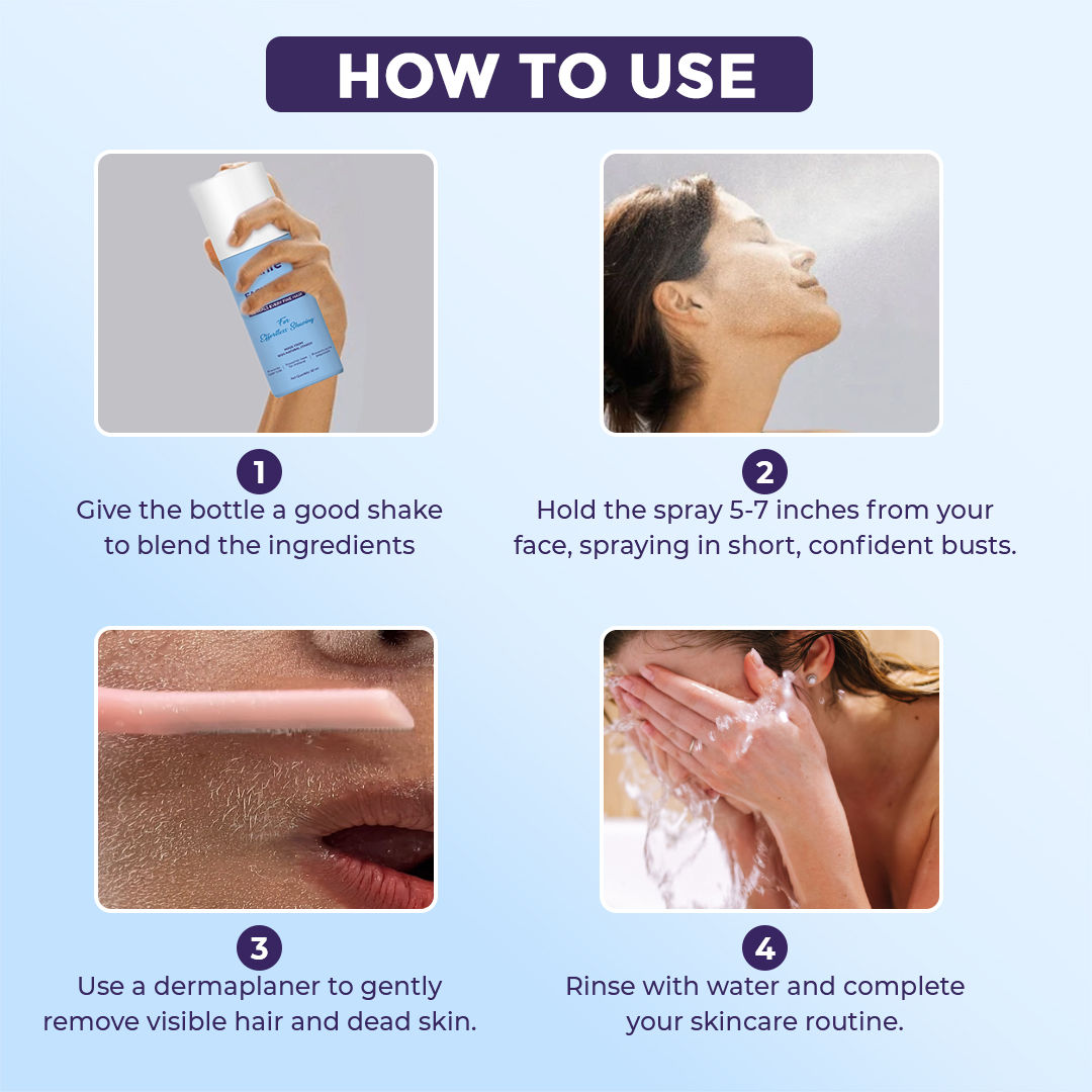 Hair Identifier Spray, Pre-Shave Spray For Women, Reveals Fine Hair For Close Shave