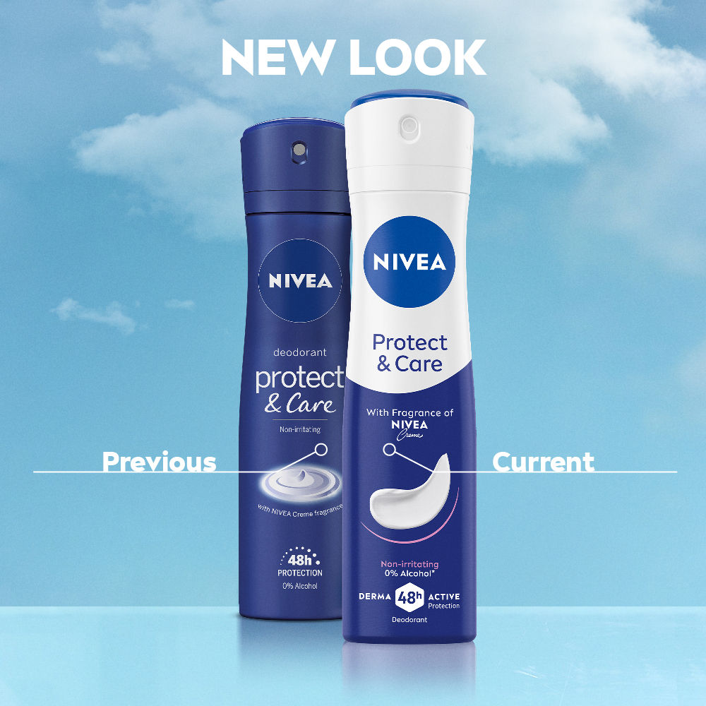 WoMEN Deodorant, Protect & Care, Non-Irritating & 48h Protection with NIVEA Creme Fragrance