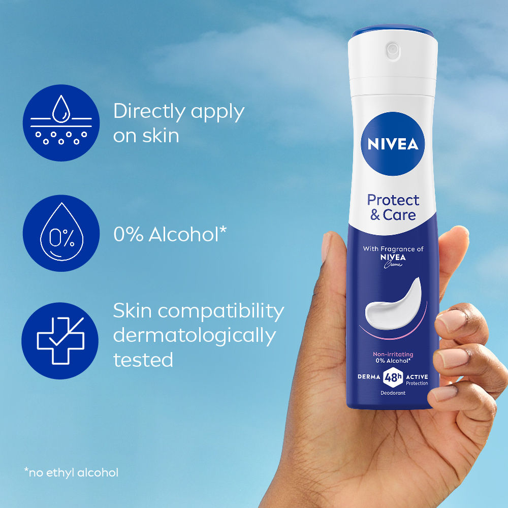 WoMEN Deodorant, Protect & Care, Non-Irritating & 48h Protection with NIVEA Creme Fragrance