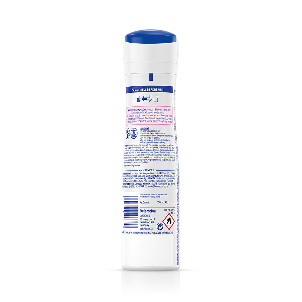 Natural Glow Smooth Skin Deo - Mulethi Extracts & 0% Alcohol - For Even Tone Underarms & 72H Odour Protection