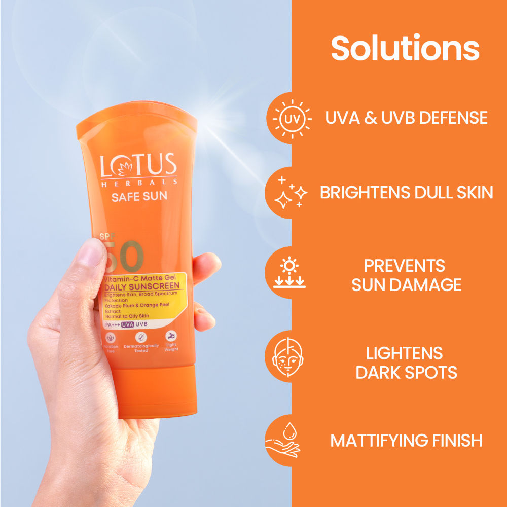 Safe Sun Vitamin C Matte Gel Daily Sunscreen SPF 50