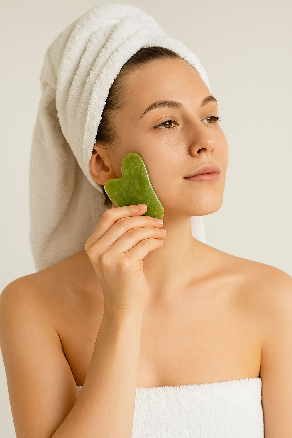Original Jade Stone Gua Sha for Face, Neck & Under Eye, Reduces Puffiness & Wrinkles