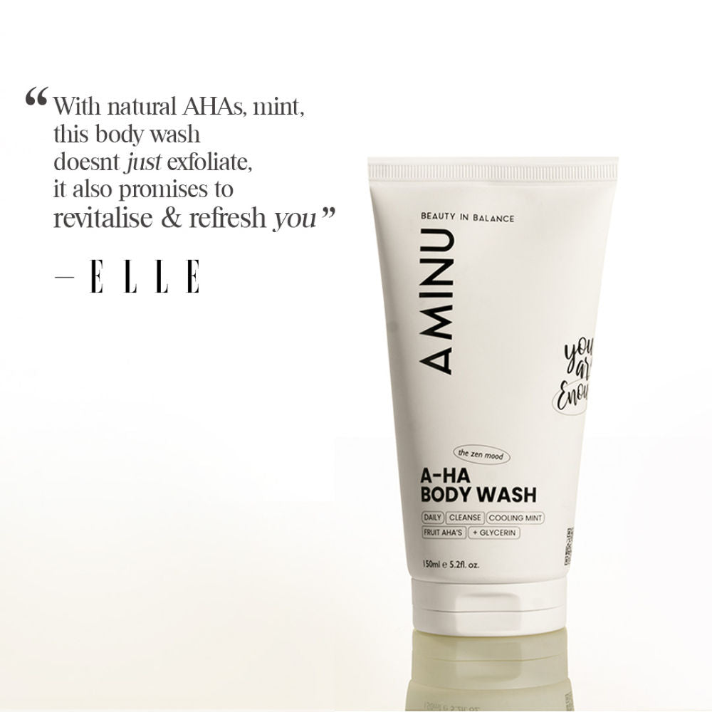 AHA Body Wash – Exfoliating Cleanser for Brighter, Smoother Skin, 5 AHAs + Charcoal Detox