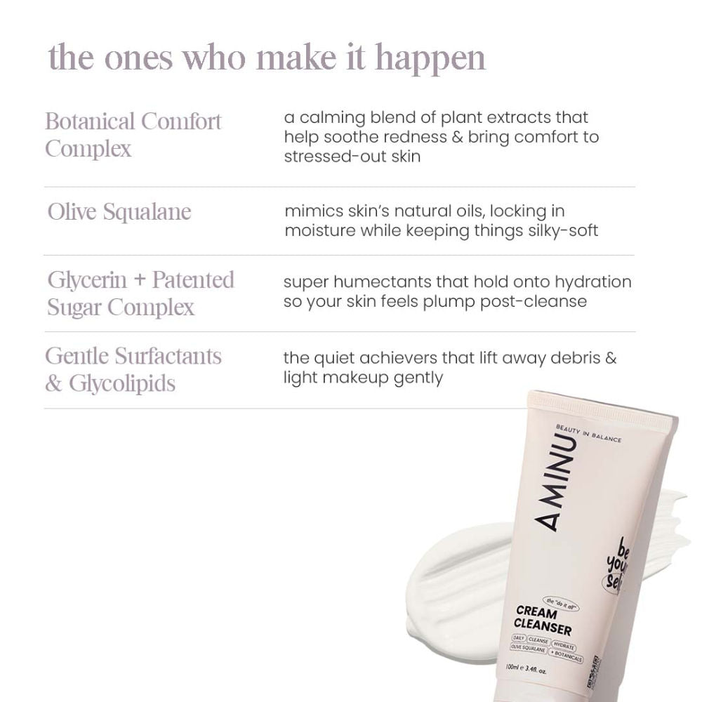 Cream Cleanser for Hydration, Barrier Care & Mature-Sensitive Skin Ceramides + Olive Squalane