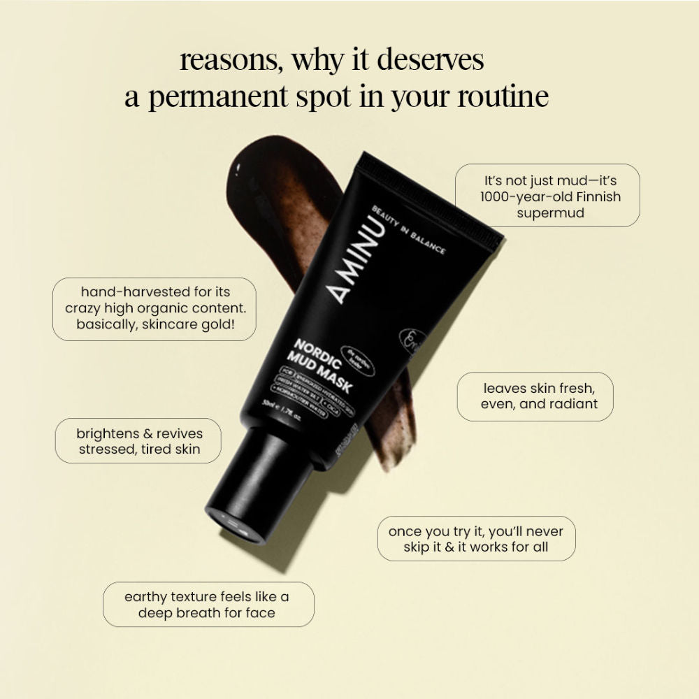 Nordic Mud Mask Brightening & Firming Mask for Tighter, Smoother Skin – Peat & Silt Mineral Power