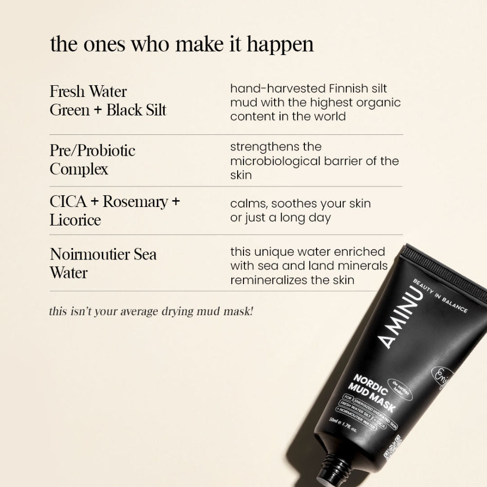 Nordic Mud Mask Brightening & Firming Mask for Tighter, Smoother Skin – Peat & Silt Mineral Power