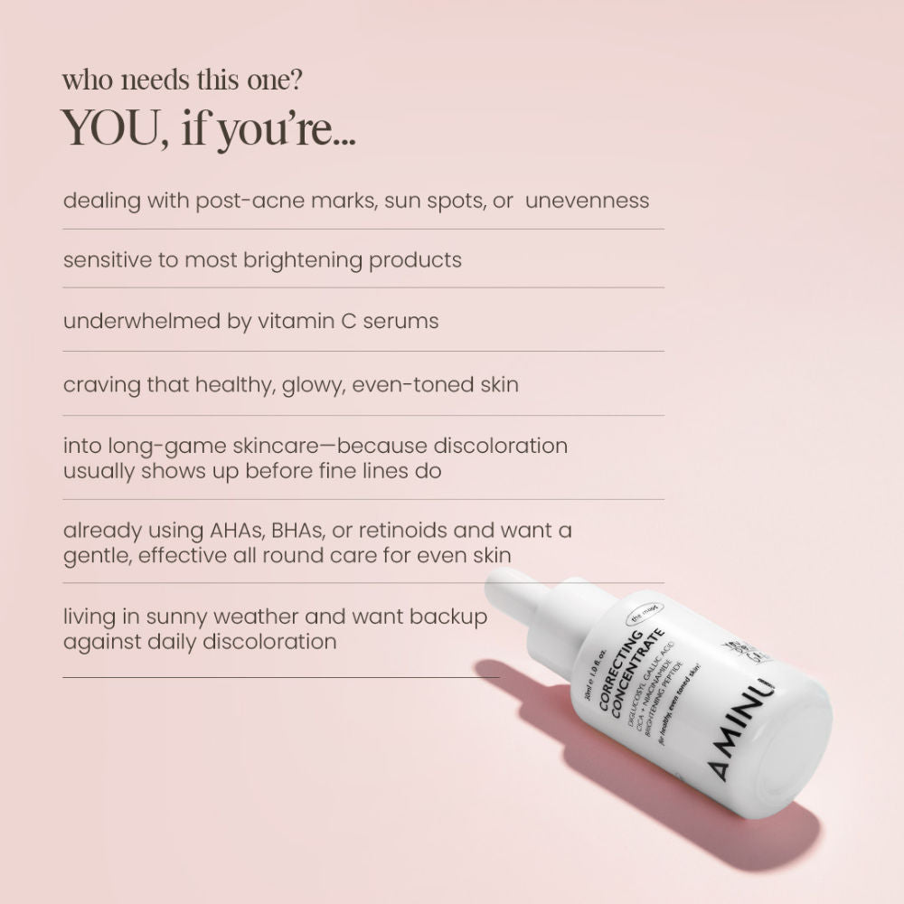 Correcting Concentrate – Treats Hyperpigmented Skin & Uneven Tone – Azelaic Acid, Niacinamide, Cica