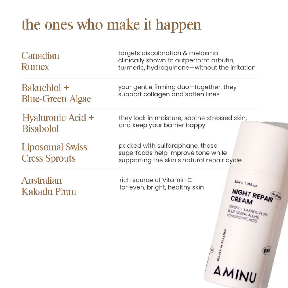 Night Repair Cream-Brightening Moisturizer for Uneven Tone & Dark Spots-Niacinamide + Vit C+HA