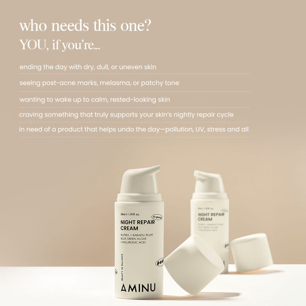 Night Repair Cream-Brightening Moisturizer for Uneven Tone & Dark Spots-Niacinamide + Vit C+HA