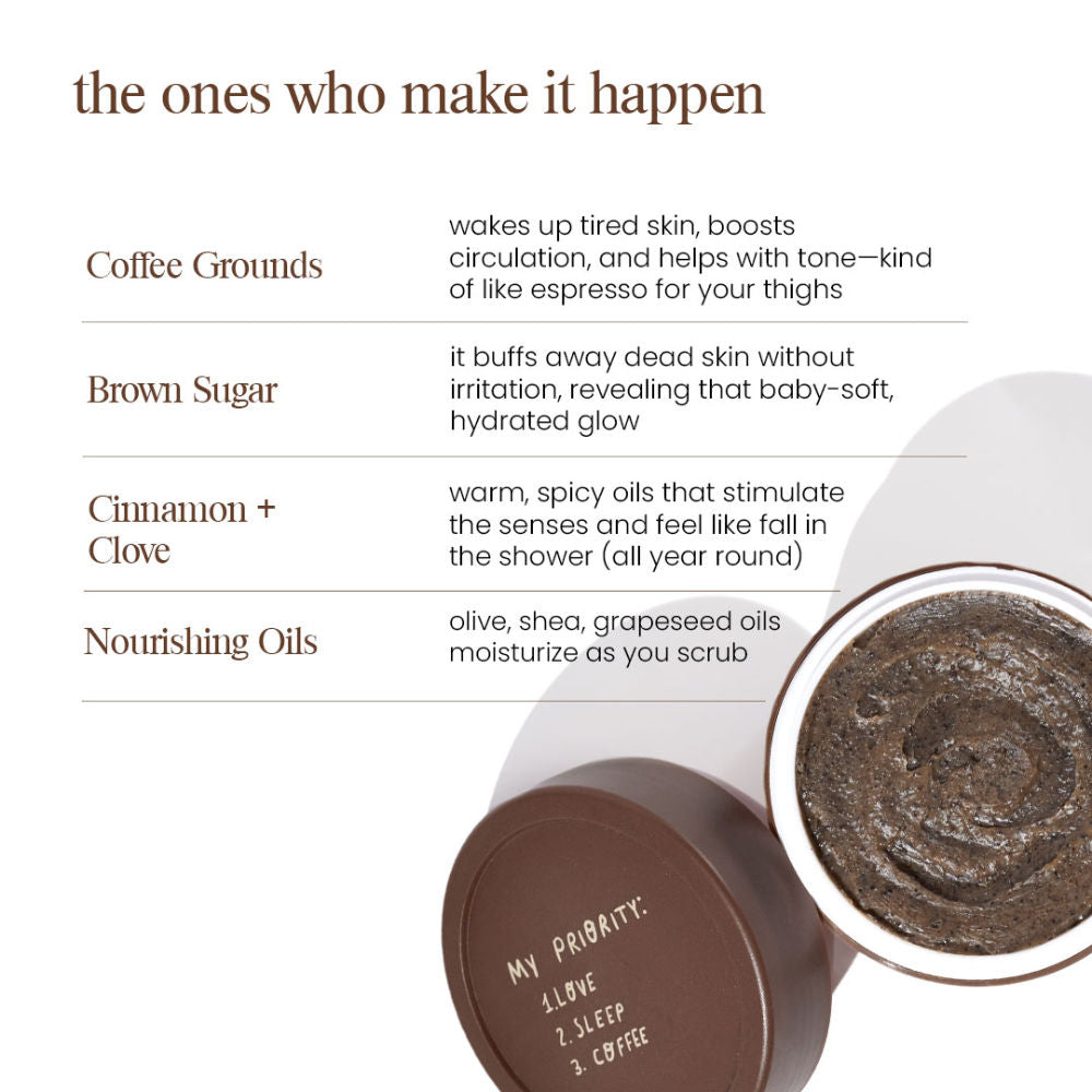 Antioxidant Body Scrub – Exfoliating & Hydrating Body Polish with Caffeine + Essential Oils