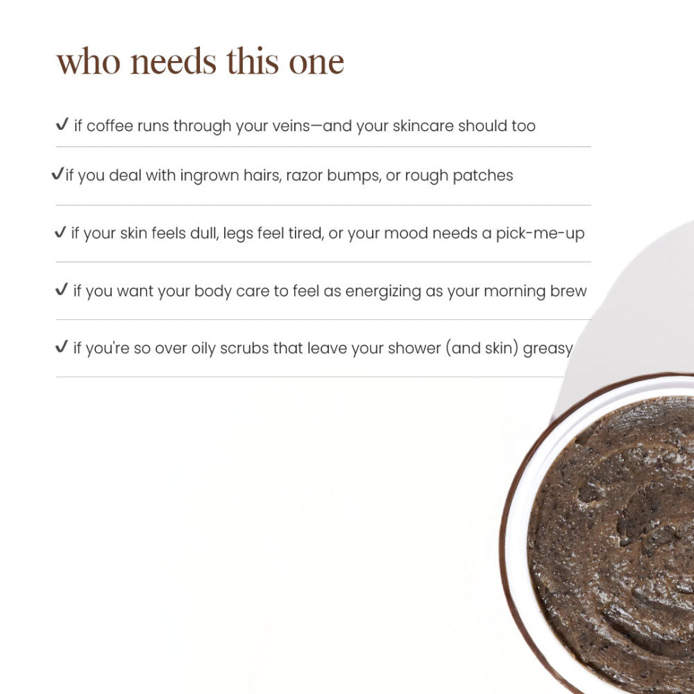 Antioxidant Body Scrub – Exfoliating & Hydrating Body Polish with Caffeine + Essential Oils