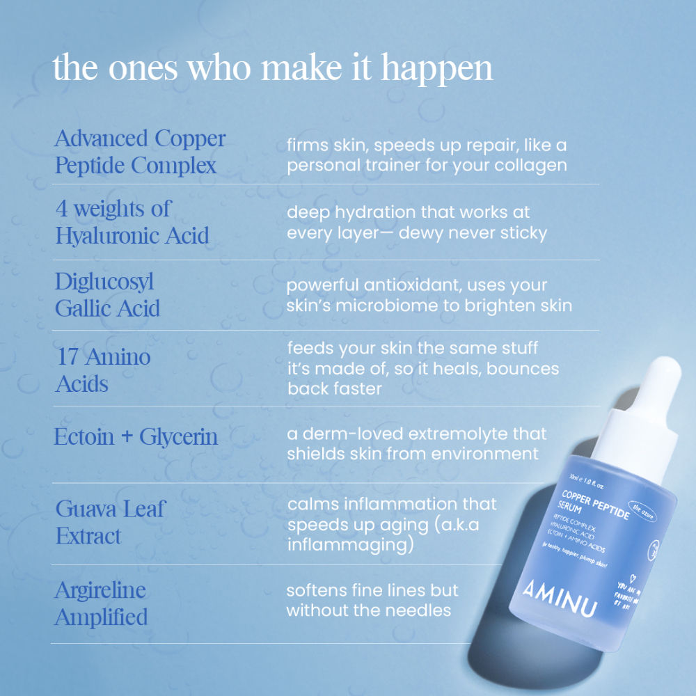 Copper Peptide Serum for Collagen Boost, Hydration, Firmness & Barrier Repair – DGA + Ectoin