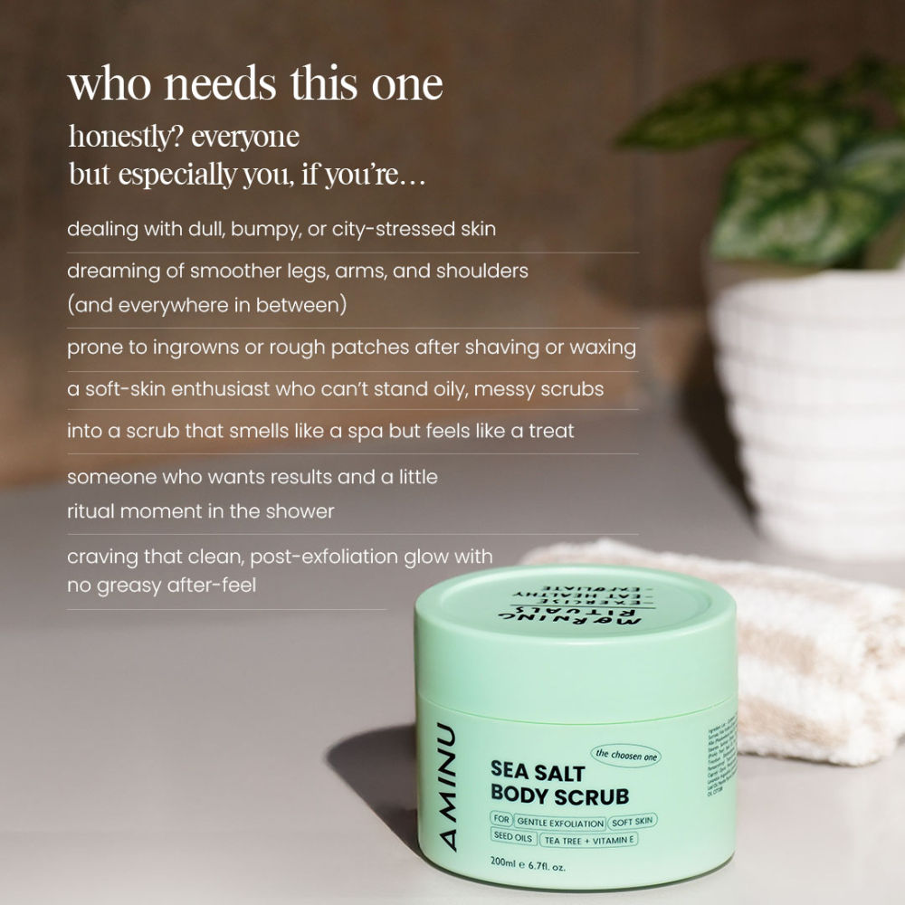 Sea Salt Body Scrub for Dryness, Dull Skin, Ingrown Hair, Strawberry Legs (Keratosis Pilaris) & Tan