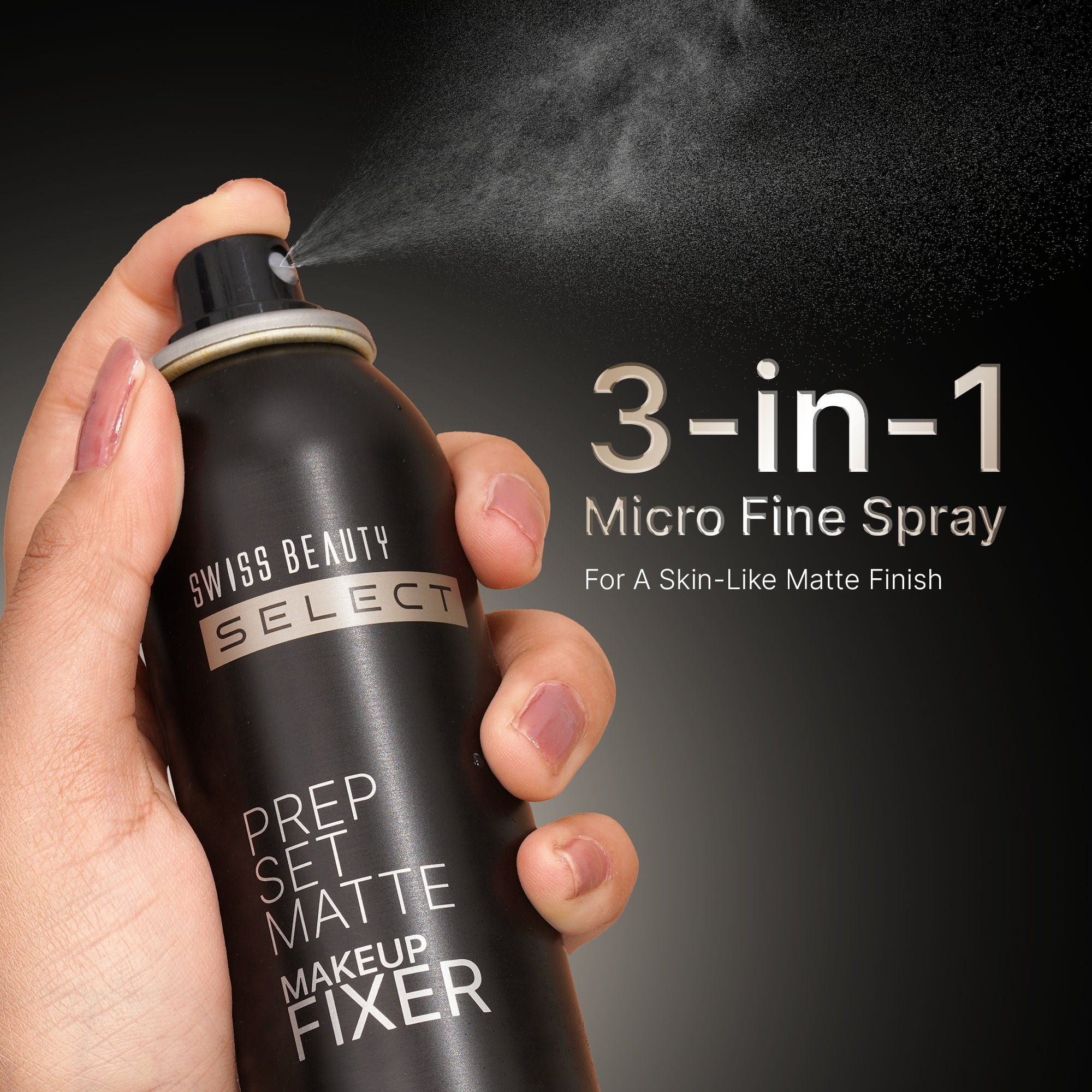 Select Prep Set Matte 3 In 1 Micro Finish Spray Enriched With Hyaluronic Acid and Vitamin E