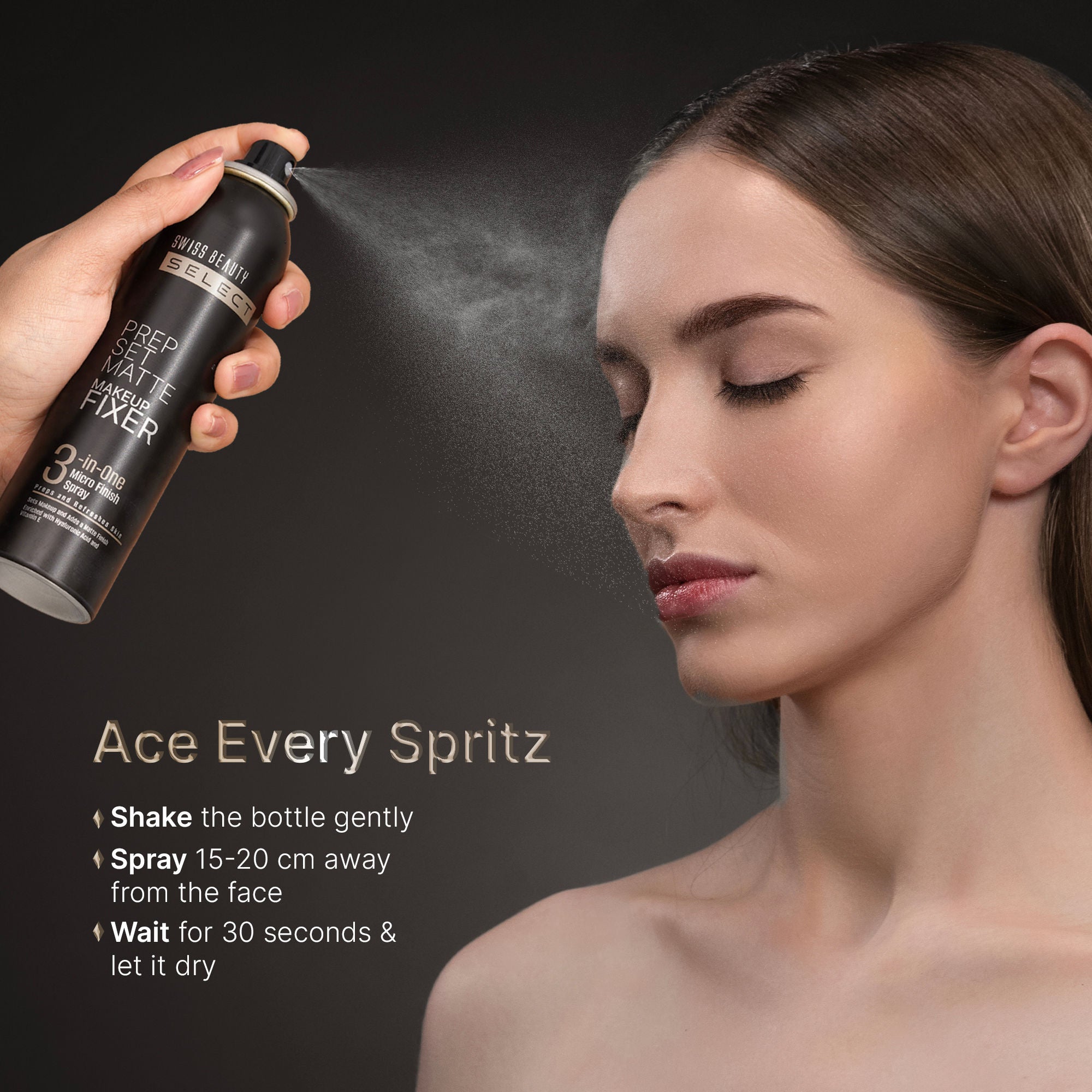 Select Prep Set Matte 3 In 1 Micro Finish Spray Enriched With Hyaluronic Acid and Vitamin E