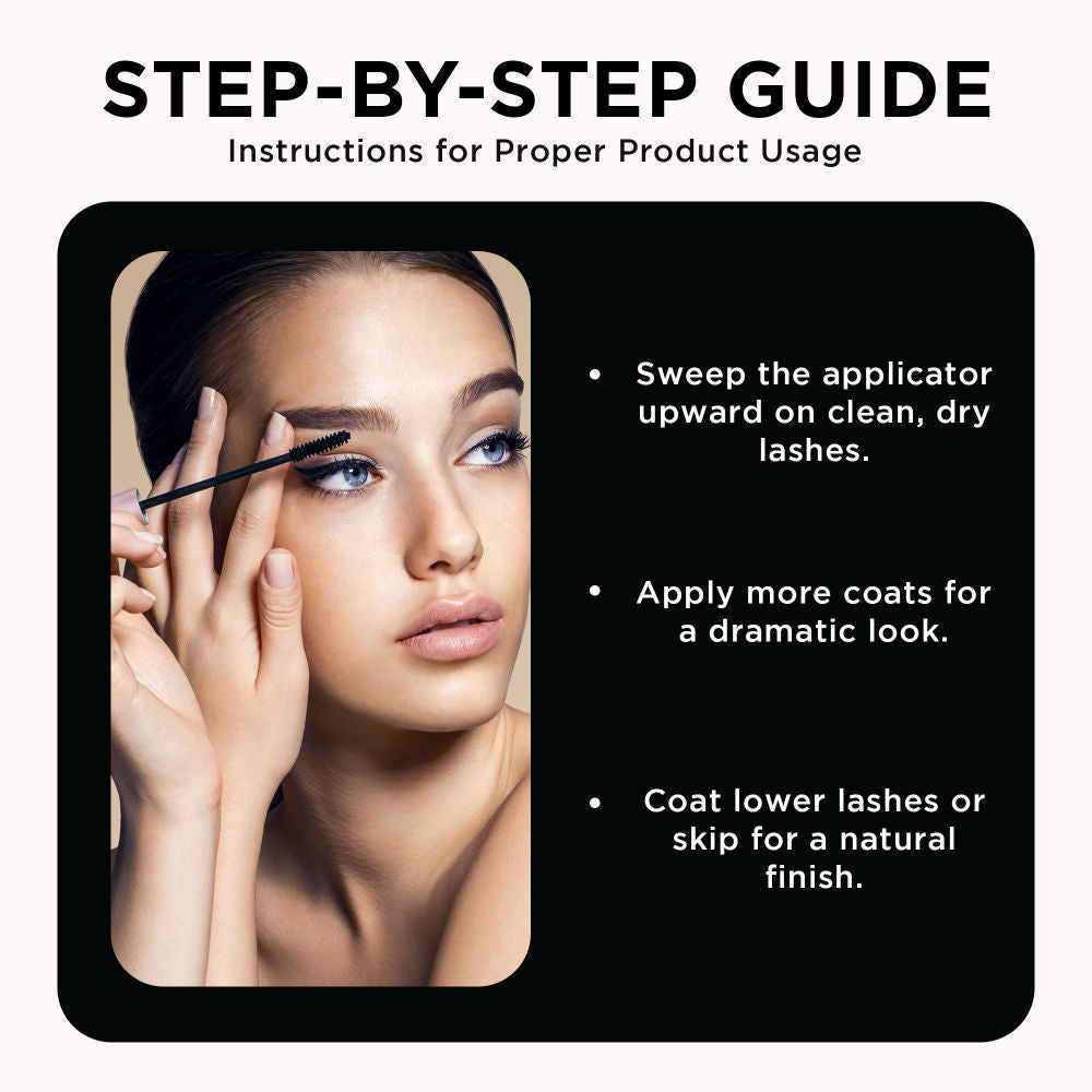 Boldgaze Waterproof Mascara for High Volume, Smudge-Proof & Highly Pigmented Very Black