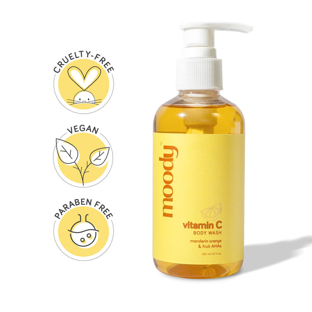 Vitamin C Body Wash With Fruit AHA's Grapefruit for Brighter Cleansed Skin Sulphate Free