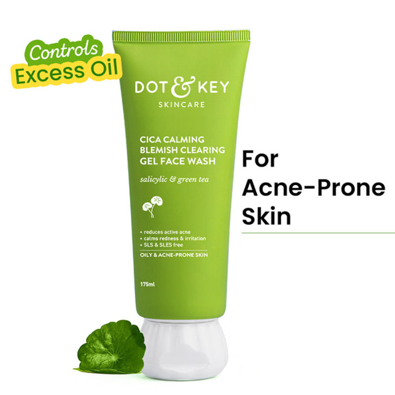 Cica Salicylic & Green Tea Facewash For Acne Prone Skin, Cleanses Pores & Excess Oil - 175ml