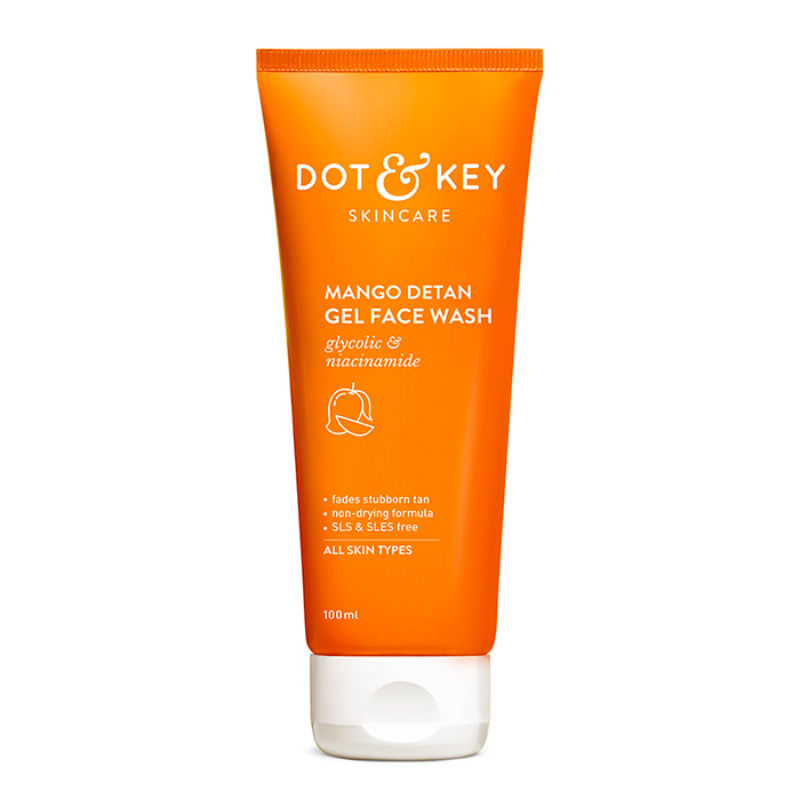 Mango Detan Gel Gel Face Wash, With Alpha-Arbutin & Niacinamide, Reduces Stubborn Tan