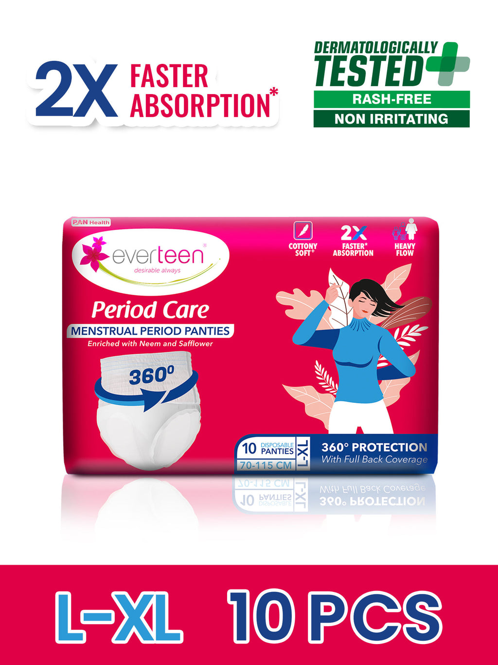 Disposable Overnight Period Panties for Heavy Flow, L-XL Panty