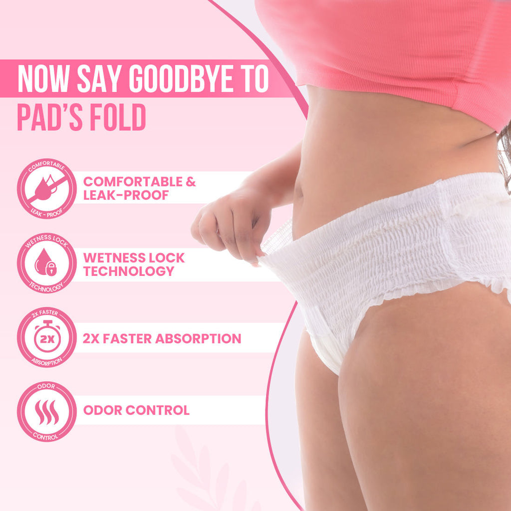Disposable Overnight Period Panties for Heavy Flow, L-XL Panty