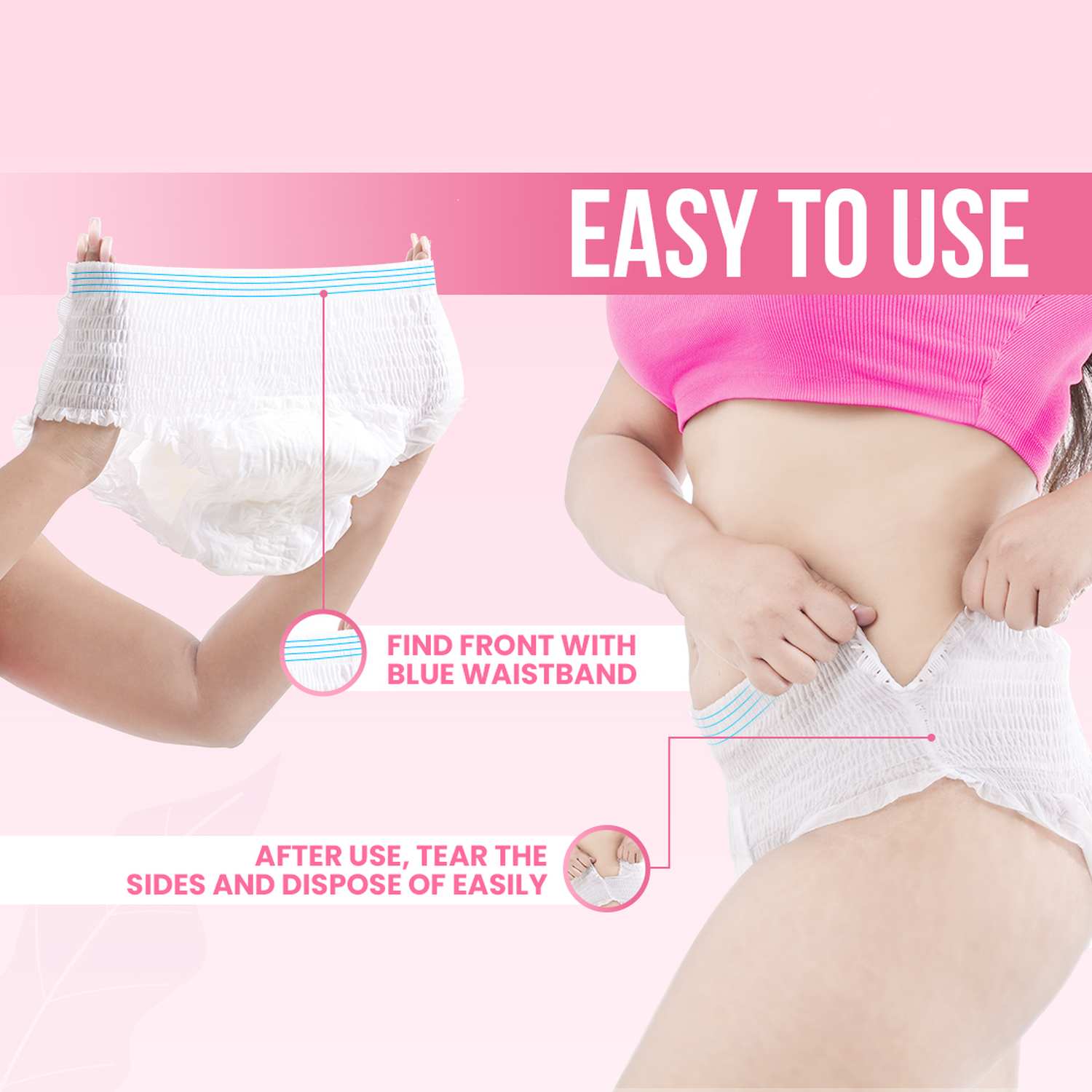 Disposable Overnight Period Panties for Heavy Flow, L-XL Panty