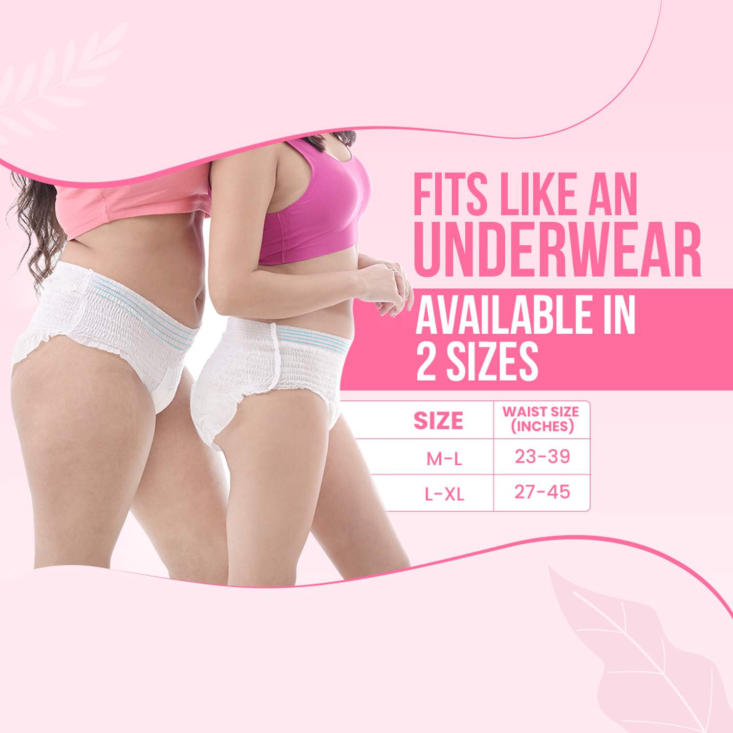 Disposable Overnight Period Panties for Heavy Flow, L-XL Panty
