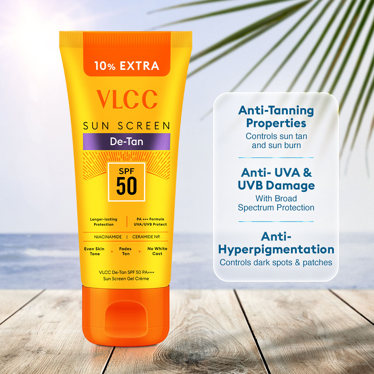 De Tan SPF 50 PA+++ Sunscreen Gel Cream