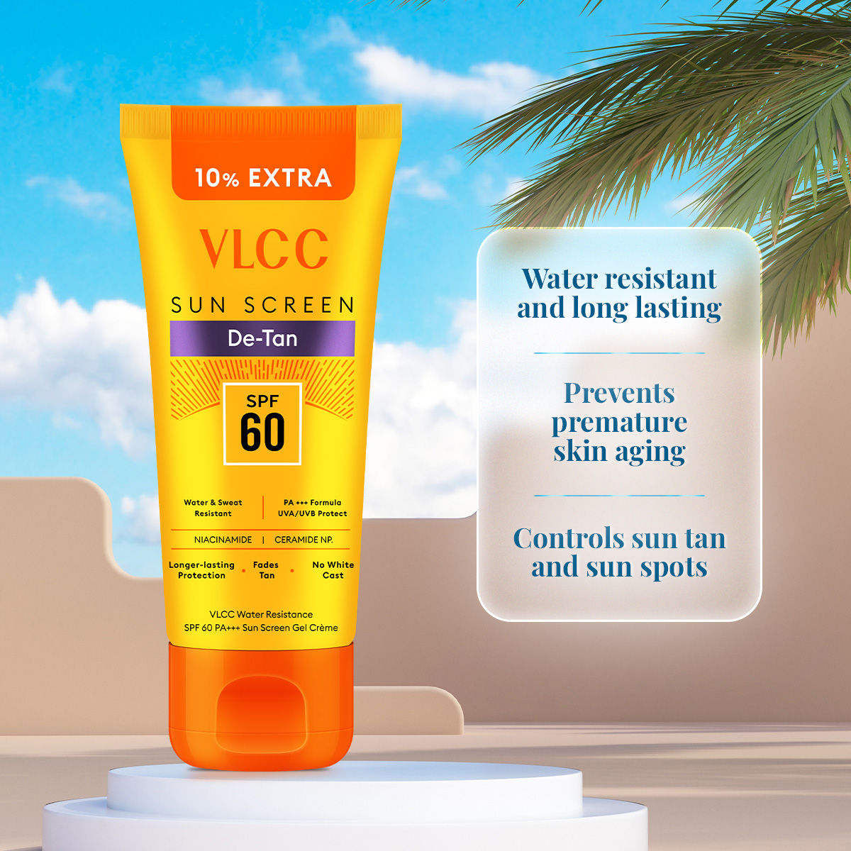 Water Resistant SPF 60 PA+++ Sunscreen Gel Cream