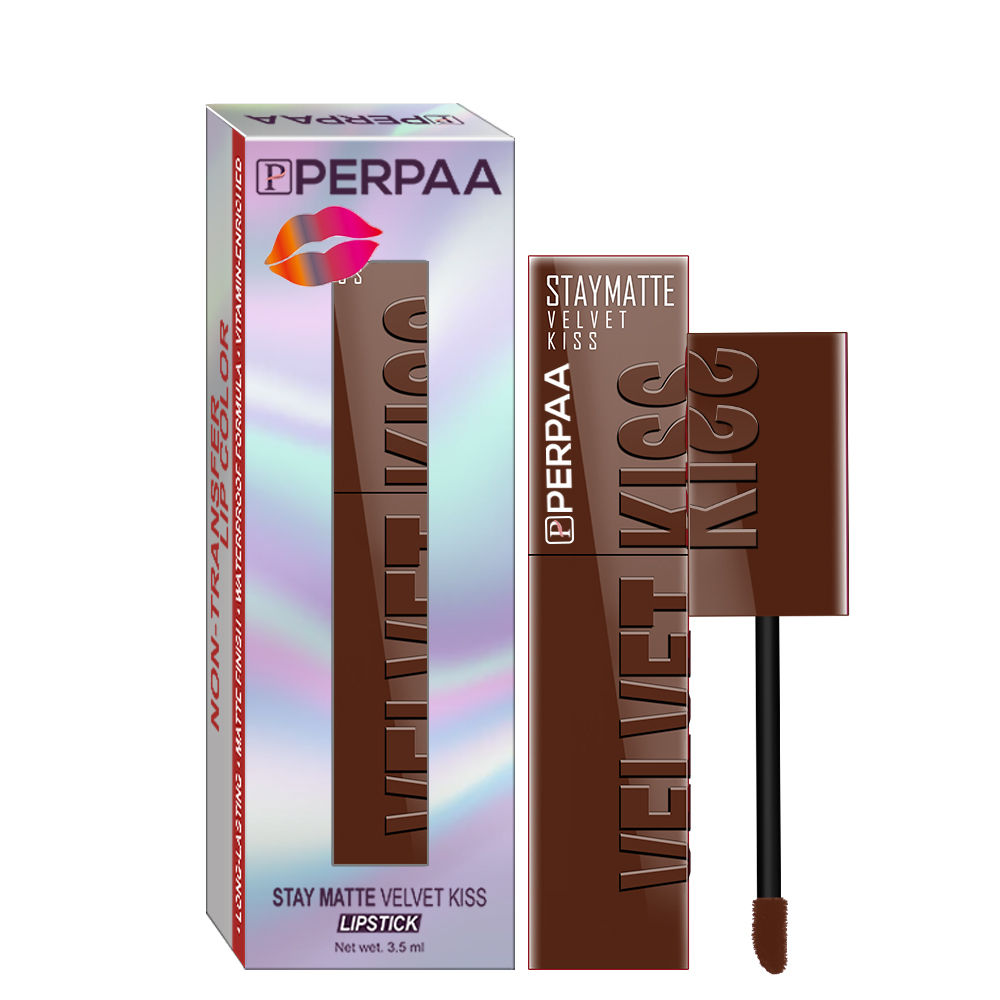 Velvet Kiss Matte Waterproof Liquid Lipstick - Dark Brown