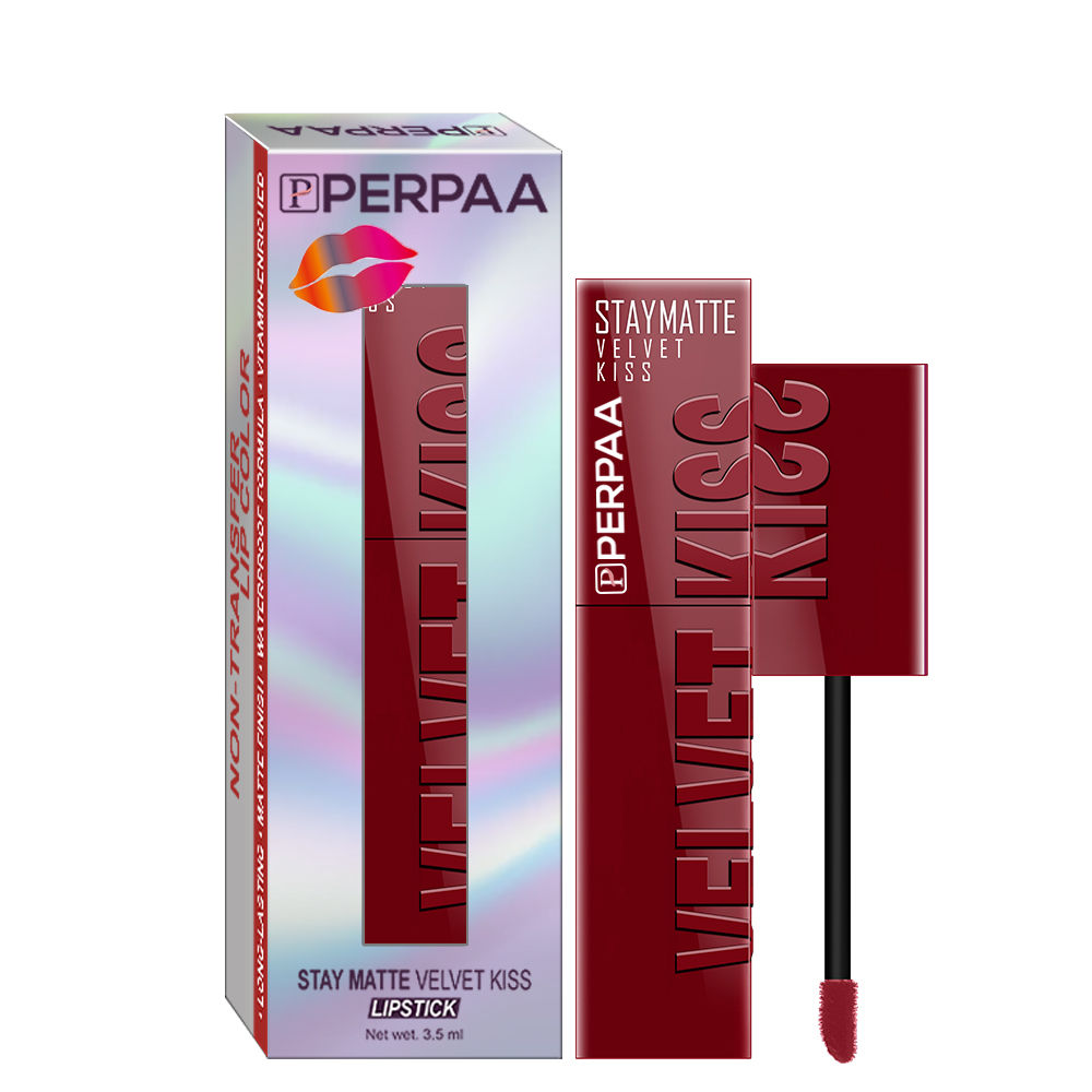 Velvet Kiss Matte Waterproof Liquid Lipstick - Bright Maroon
